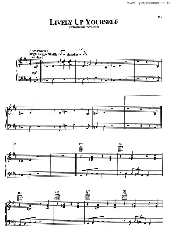 Super Partituras Lively Up Yourself v.2 (Bob Marley), com cifra