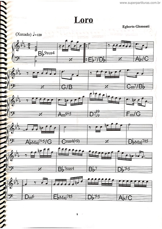 Super Partituras - Loro v.6 (Egberto Gismonti), com cifra