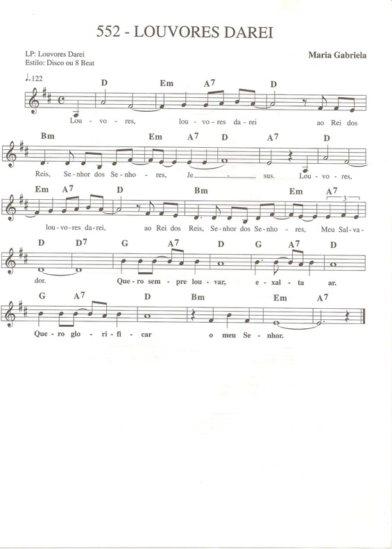Super Partituras Louvores Darei (Músicas Cristãs), com cifra