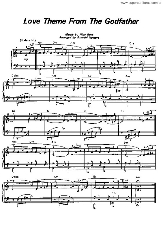 Super Partituras - Love Theme v.3 (The Godfather), com cifra