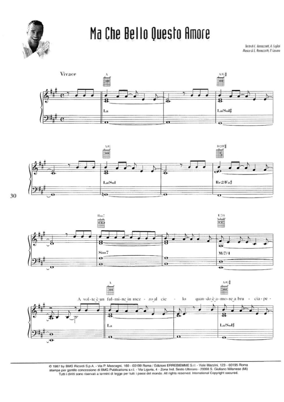 Super Partituras Ma Che Bello Questo Amore v.2 (Eros Ramazzotti, A. Cogliati, P. Cassano), com Super Partituras Ma Che Bello Questo Amore v.2 (Eros Ramazzotti, A. Cogliati, P. Cassano), com