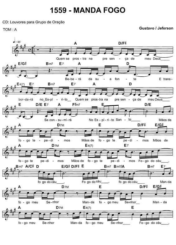 Super Partituras Manda Fogo (Músicas Cristãs), com cifra
