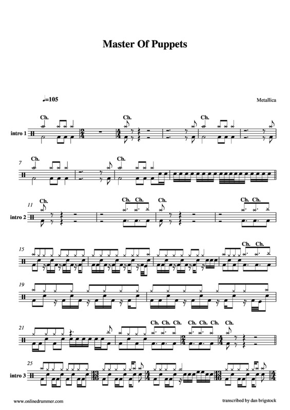 Super Partituras Master of Puppets v.4 (Metallica)