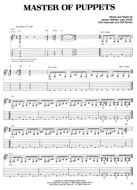 Super Partituras - Master Of Puppets v.5 (Metallica), com cifra