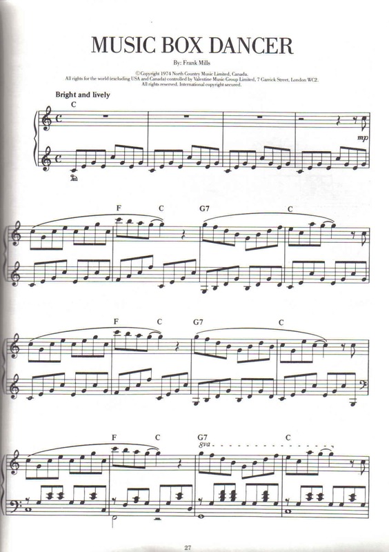 Super Partituras Music Box Dancer v.2 (Frank Mills), com cifra