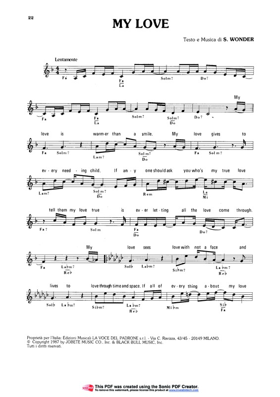 Super Partituras My Love V 9 Stevie Wonder Com Cifra