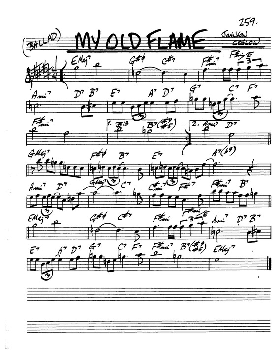 Super Partituras My Old Flame (The Real Book Of Jazz), sem cifra