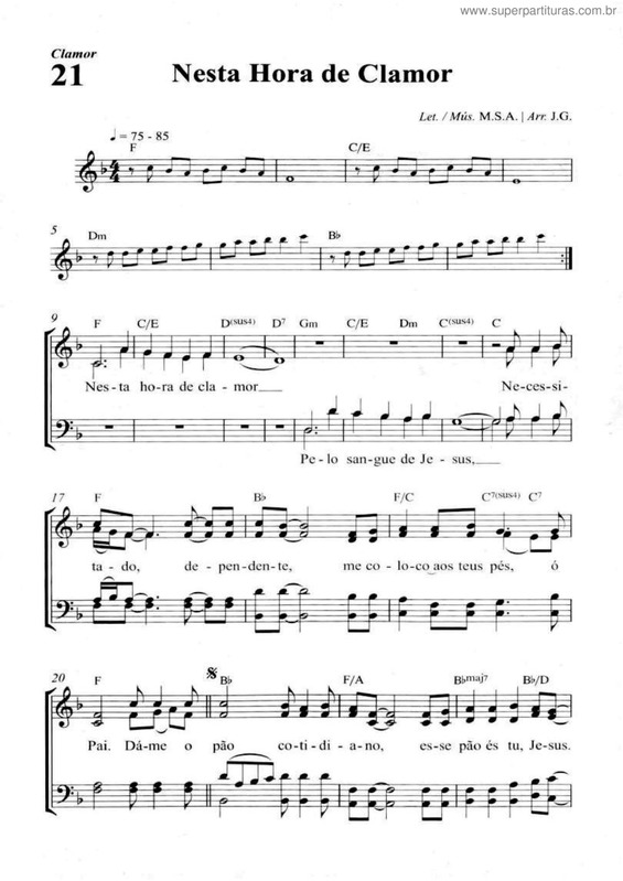 Super Partituras Nesta Hora De Clamor (Hinário Maranata), com cifra