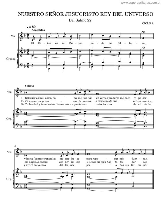 Super Partituras - Nuestro Señor Jesucristo Rey Del Universo (Desconhecido)