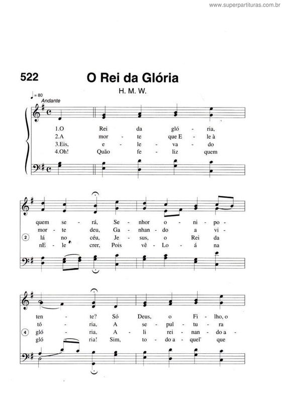 Super Partituras - O Rei Da Glória v.2 (Harpa Cristã)