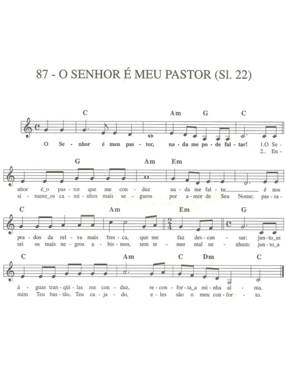Super Partituras - O Senhor é Meu Pastor (Músicas Cristãs), com cifra