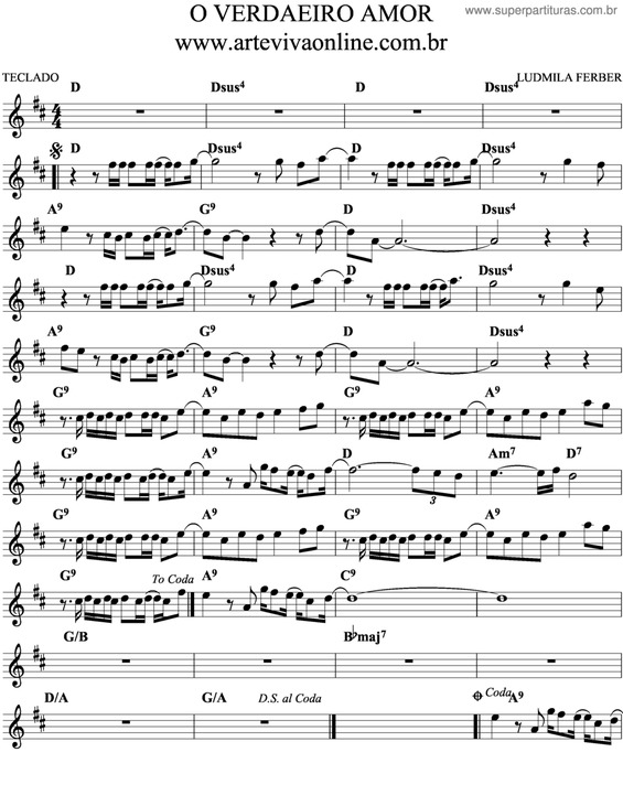 Super Partituras O Verdadeiro Amor (Ludmila Ferber), com cifra