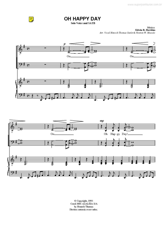 Super Partituras - Oh Happy Day v.3 (Edwin R. Hawkins)