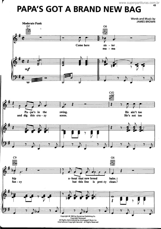 Papa's Got A Brand New Bag Chords