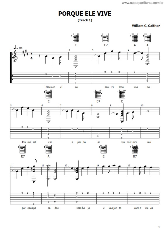 Super Partituras Porque Ele Vive v.3 (William J. Gaither), com cifra