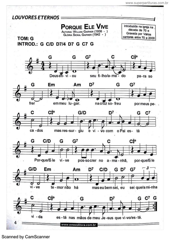 Super Partituras Porque Ele Vive v.7 (Willian Gaither, Bill e Glória