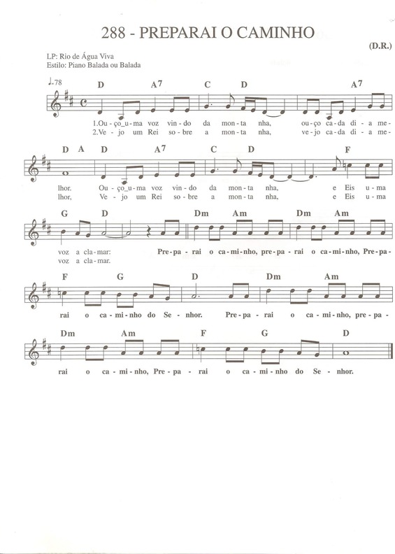 Super Partituras - Preparai o Caminho (Músicas Cristãs), com cifra