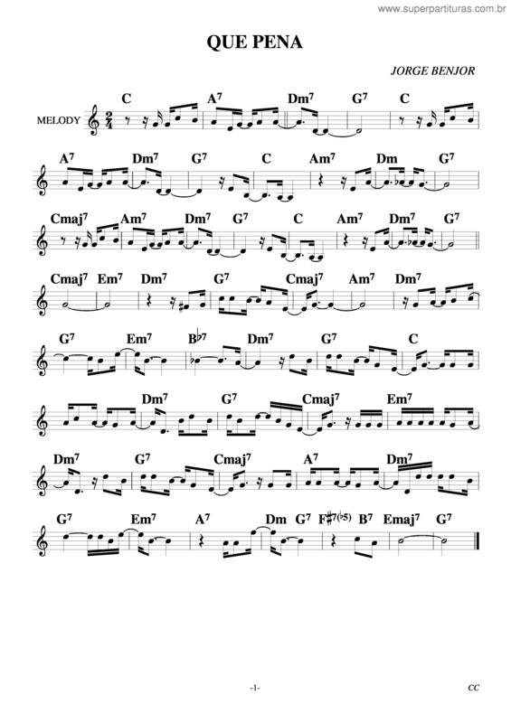 Super Partituras Que Pena Ben), com cifra