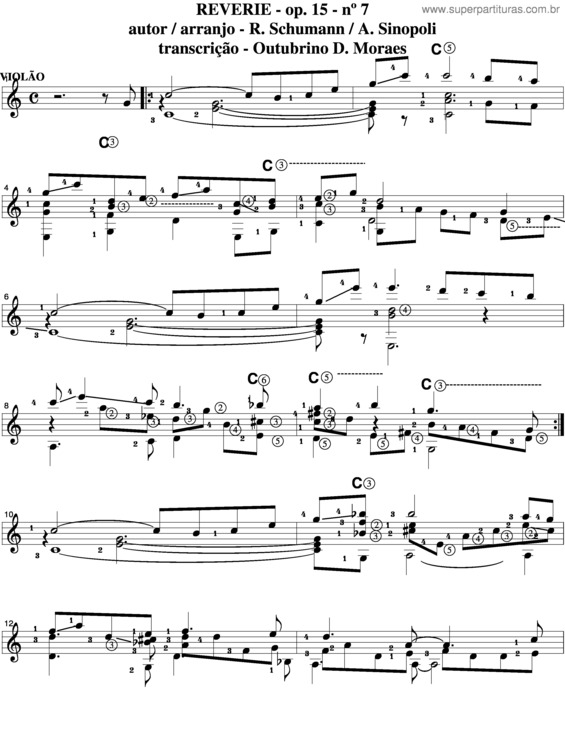 Super Partituras Reverie v.4 (R. Schumann), com cifra