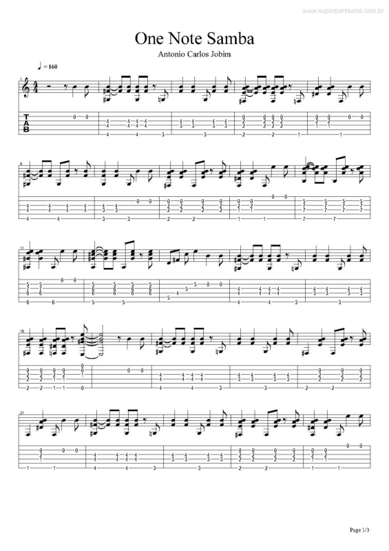 Super Partituras - Samba De Uma Nota Só v.2 (Tom Jobim), sem cifra