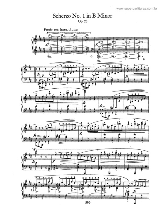 Super Partituras Scherzo No. 1 (Frédéric François Chopin)