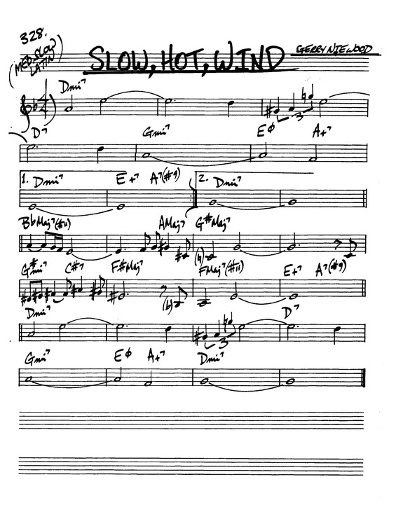 Super Partituras - Slow Hot Wind (The Real Book Of Jazz)
