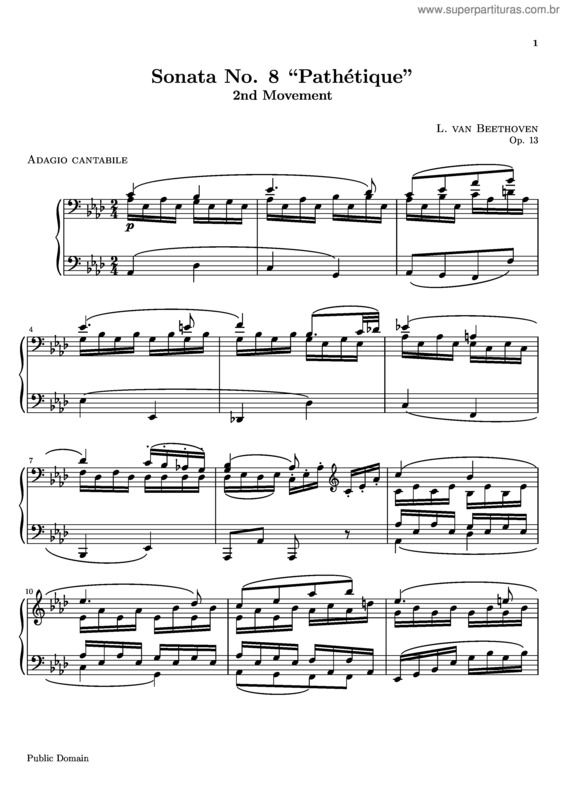 Ludwig Van Beethoven Sonata Per Pianoforte N 8
