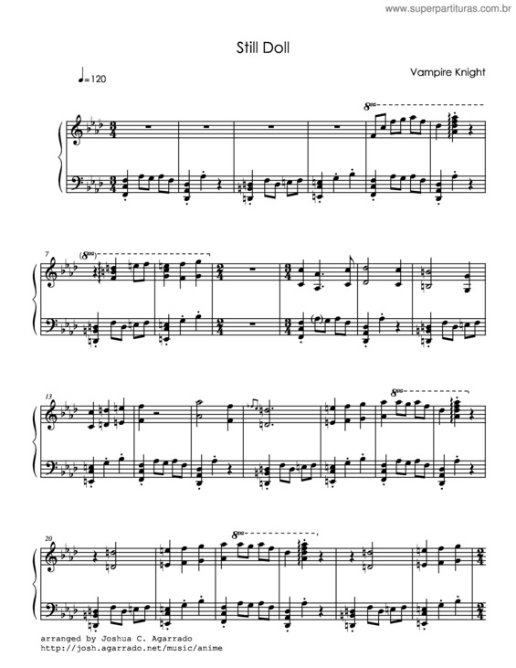 Super Partituras Still Doll (Vampire Knight), com cifra