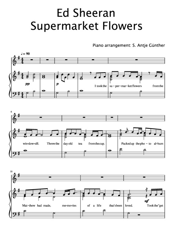 Super Partituras Supermarket Flowers (Ed Sheeran), com cifra