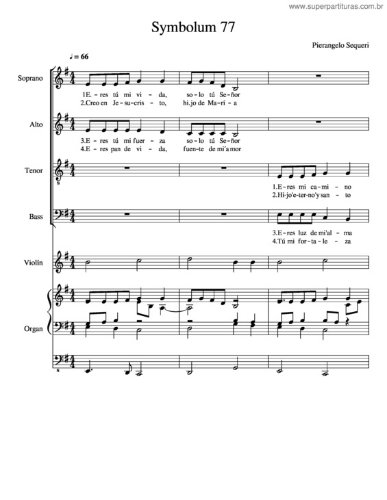Super Partituras - Symbolum 77 (Pierangelo Sequeri)