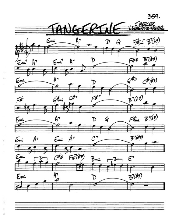 Super Partituras Tangerine (The Real Book Of Jazz)