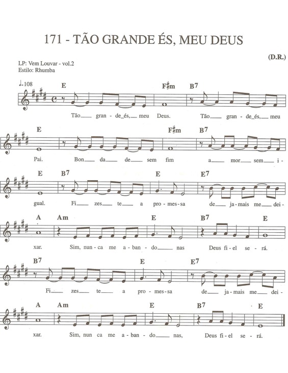 Super Partituras Tão Grande És Meu Deus (Músicas Cristãs), com cifra Super Partituras Tão Grande És Meu Deus (Músicas Cristãs), com cifra