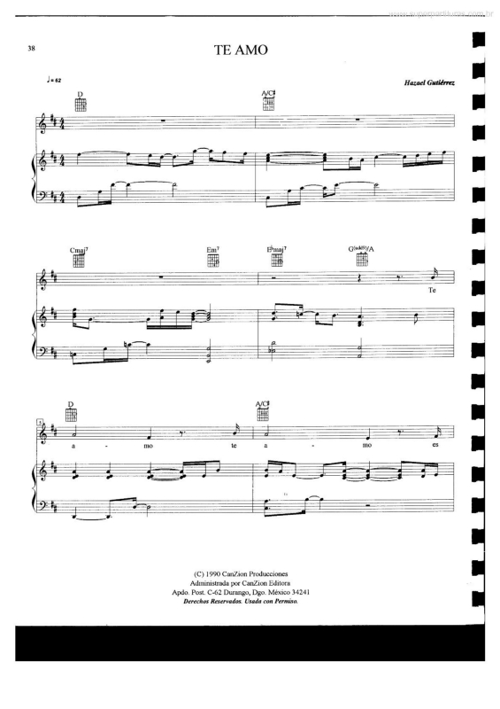 Super Partituras Te Amo (Hazael Gutiérrez, José Luis