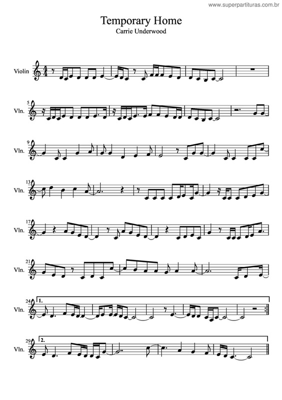 Super Partituras Temporary Home (Carrie Underwood)