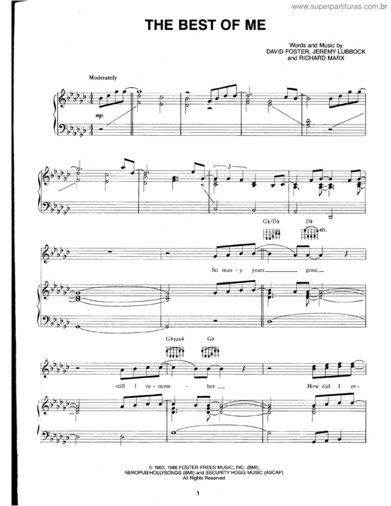 Super Partituras The Best Of Me
