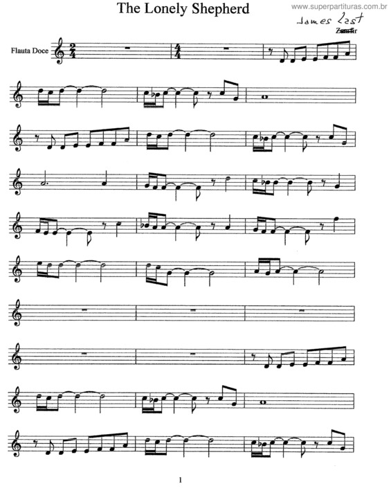 Super Partituras - The Lonely Shepherd (James Last), com cifra