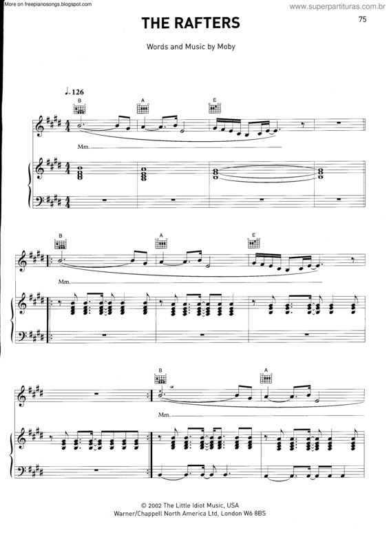 Super Partituras The Rafters (Moby)