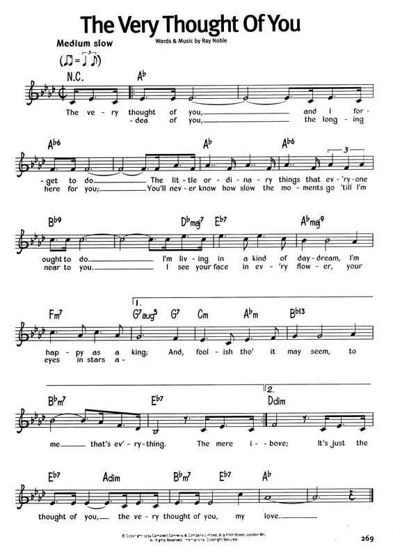 Super Partituras The Very Thought Of You (The Real Book Of Blues