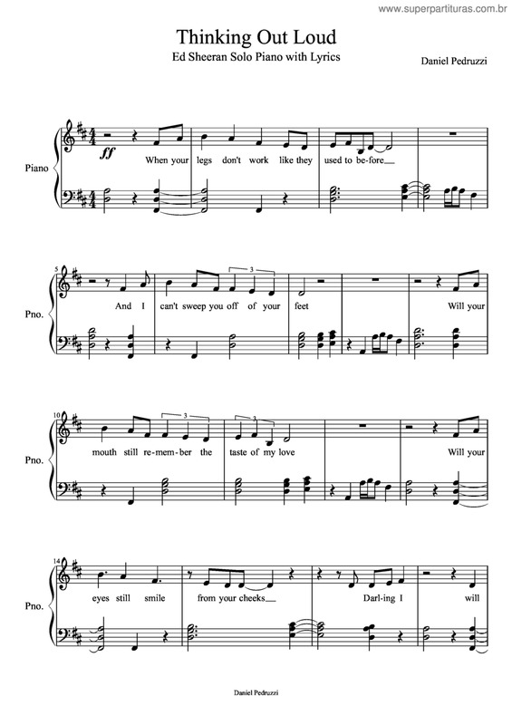 Gallery of Thinking Out Loud Piano Sheet Music.