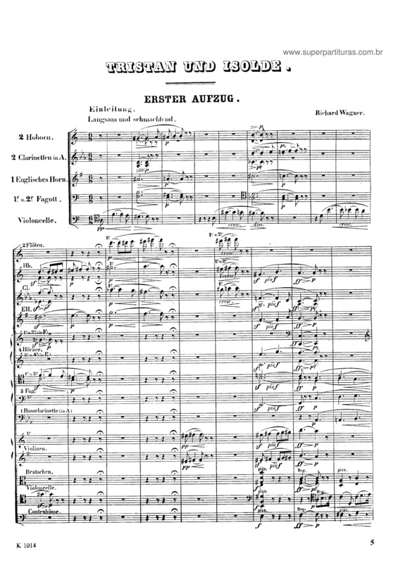 Super partituras tristan und isolde prelude richard wagner sem cifra