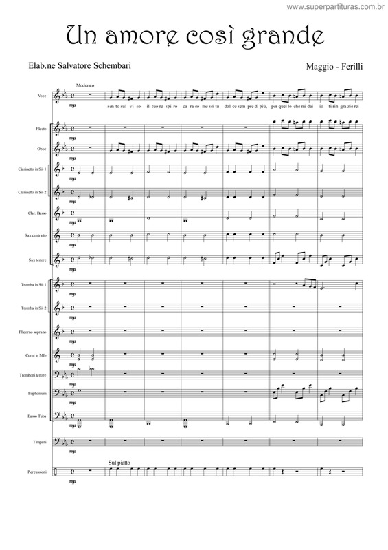 Super Partituras Un Amore Cosi Grande v.4 (G.M.Ferilli, A. Maggio)