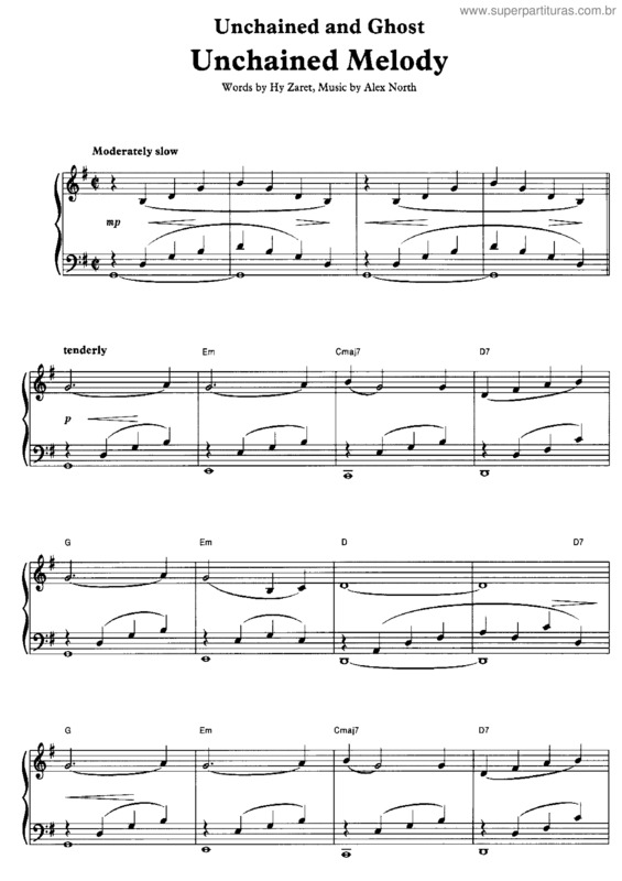 Super Partituras Unchained Melody v.2 (Righteous Brothers), com cifra