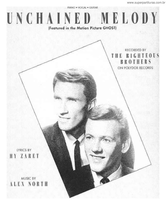 Super Partituras Unchained Melody (Righteous Brothers), com cifra