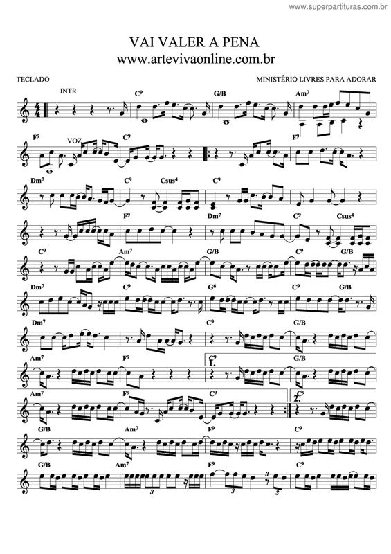 Super Partituras Vai Valer A Pena V.2 (Livres Para Adorar), com cifra