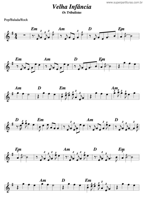 Super Partituras Velha Infância v.12 (Os Tribalistas), com cifra