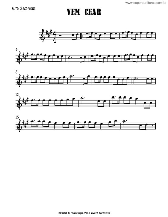 Super Partituras - Vem Cear (Harpa Cristã) Hino 301 (Widmeyer), sem cifra