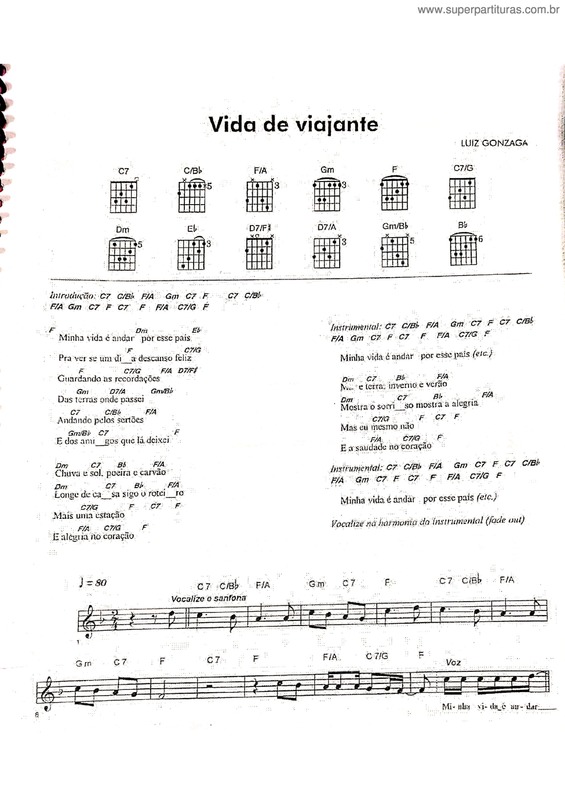 Super Partituras Vida De Viajante v.2 (Luiz Gonzaga), com cifra Super Partituras Vida De Viajante v.2 (Luiz Gonzaga), com cifra