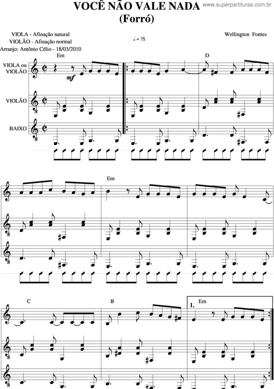Super Partituras - Você Não Vale Nada v.4 (Wellington Fontes), com cifra