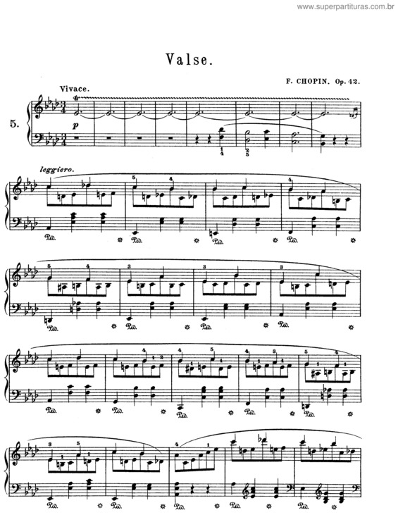 Super Partituras Waltz in Aflat major (Frédéric François Chopin)