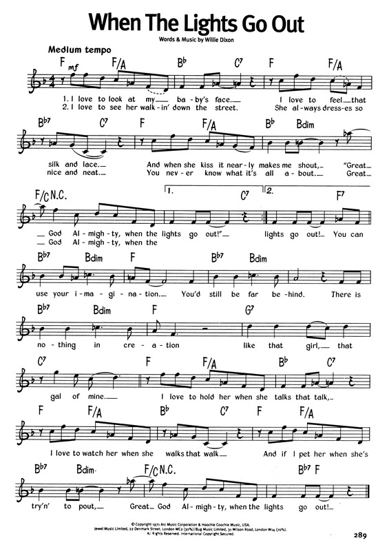 Super Partituras When Lights Go Out v.2 (The Real Book Of Blues), com